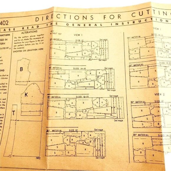 Vintage Dress Pattern 1940s XS Dress - Picture 9 of 9